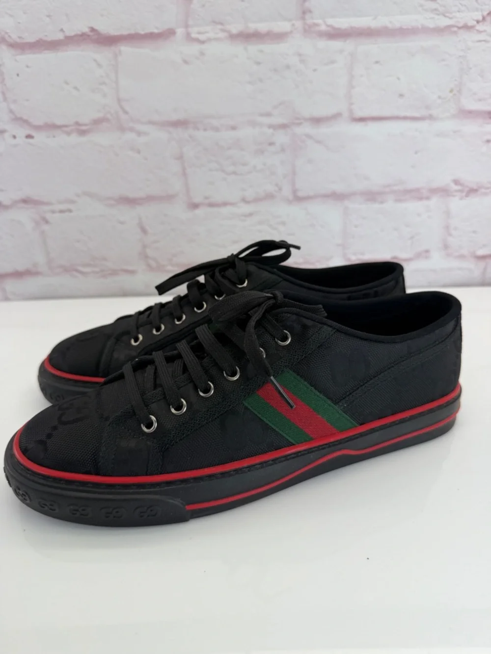 Gucci Off the Grid Tennis 1977 Mens Black Web GG Low Top Sneakers 9 - Picture 3 of 9